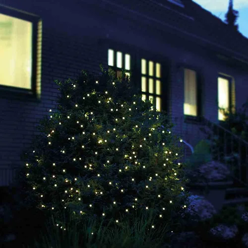 Star-Max LED Dekolicht 2x2 m mit 160 warmweißen LEDs - Hochwertiges Lichternetz für drinnen und draußen, ideal zur festlichen Dekoration, energiesparend und langlebig.