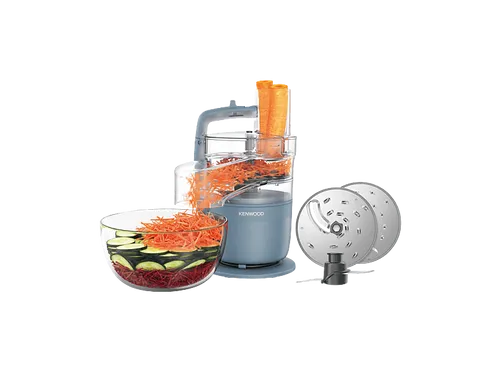 KENWOOD MultiPro Go FDP 23.140GY Kompaktküchenmaschine - Kompakte Küchenmaschine mit 1,3 l Kapazität und 900 Watt Leistung. Ideal für kleine Küchen, vielseitig einsetzbar zum Schneiden, Reiben und Kneten. 360° Express Serve™ für einfache Bedienung.