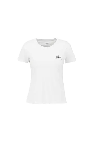 Alpha Industries Damen Basic T Small Logo, White, L