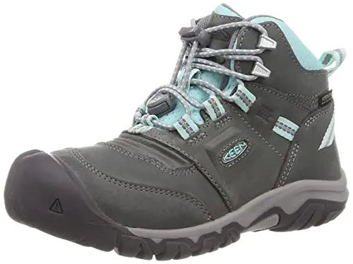 KEEN Unisex-Kinder Ridge Flex Mid - Wasserdichte Wanderstiefel in Graublau, 29 EU - Wanderschuhe mit KEEN.DRY Membran für trockene Füße und optimaler Traktion in unebenem Gelände, perfekt für kleine Abenteuer!
