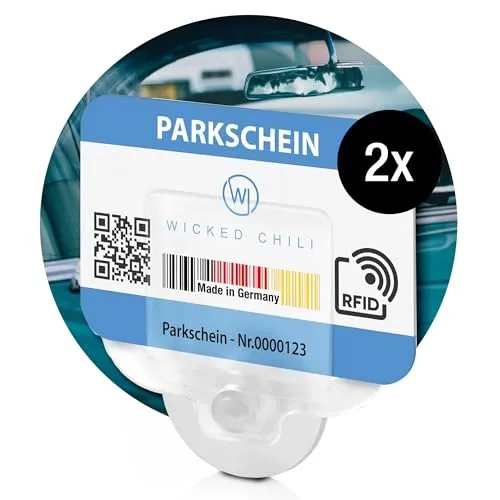 Wicked Chili 2er Set Parkscheinhalter Auto Halterung Windschutzscheibe | Made in Germany: 30mm Mini Saugnapf Clip für Autoscheibe, Parkzettel Klemmer & Kartenhalter KFZ Autoscheibe, 2x transparent