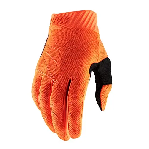 100% RIDEFIT Motocross-Handschuhe – MX Dirt Bike & Powersport Reitausrüstung für Herren (SM – Fluo Orange/Schwarz)
