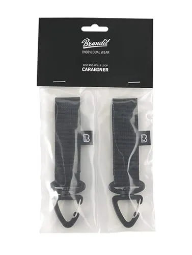 Brandit Gürtel-Karabiner mit Molle Loop (2er Pack), Farbe:Schwarz