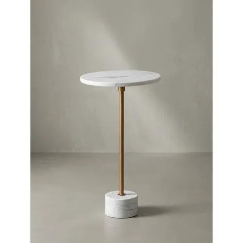 Kadima Design Beistelltisch Weiß, Rund, 30x56 cm