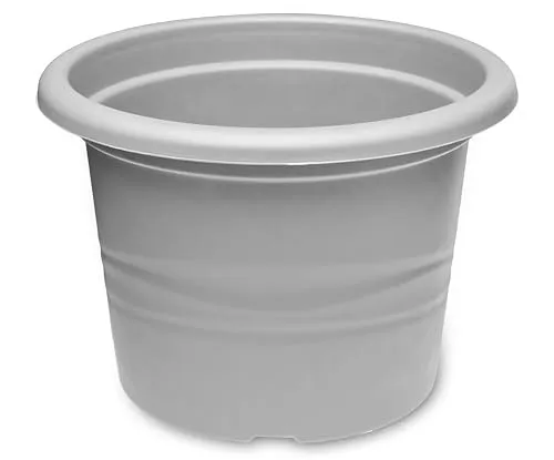 Garronda Blumentopf rund aus Kunststoff Pflanzentopf für Blumen und andere Pflanzen Blumentöpfe Plastik GD-0022 (Grau, ⌀ 28cm H 20cm)