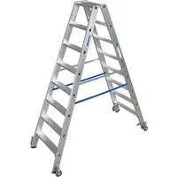 STABILO Stufen-Doppelleiter - fahrbar mit 16 Sprossen - Leiter für den professionellen Einsatz, aus leichtem Aluminium mit einer Tragfähigkeit von 150 kg. Ideal für Handwerker und Heimwerker.