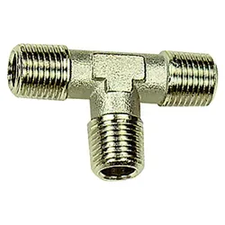 Riegler T-Stück außen/außen/außen R 1 SW 30 Messing vernickelt - Hochwertiges Messing-T-Stück für zuverlässige Rohrverbindungen. Ideal für den professionellen Einsatz in der Installation. Anzahl der Einheiten: 1.