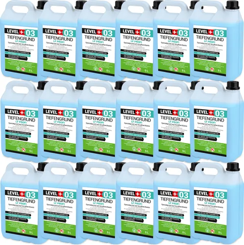 Tiefengrund LF Profi Grundierung 90L - Schnell trocknend & wasserverdünnbar - Schnell trocknende Grundierung für optimale Haftung auf saugfähigen Untergründen. Ideal für den professionellen Einsatz unter Farben, Putzen und Fliesen. Einfach mit Wasser verdünnbar und umweltfreundlich.