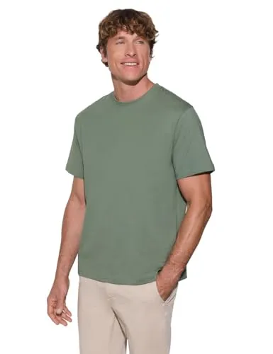 Street One MEN Basic T-Shirt aus Reiner Baumwolle Willow Green XXL