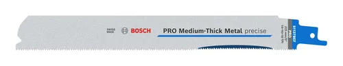 Bosch Accessories 2608658994 PRO Medium-Thick Metal S1137BEF Blatt - Säbelsägeblätter, langlebig für präzises Schneiden von mittelstarken Metallrohren. Bi-Metall-Technologie vereint Härte und Flexibilität – ideal für Metallbauer und Renovierer.