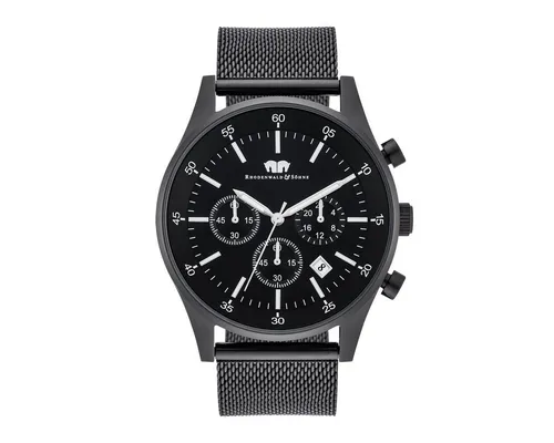 Rhodenwald & Söhne Chronograph Goodwill schwarz - Chronograph mit Milanaise-Armband, wasserdicht bis 5 bar und ideal für stilvolle Anlässe.