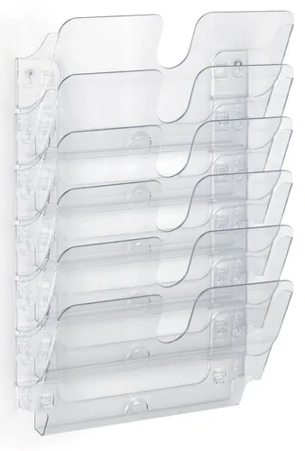 DURABLE Prospektspender FLEXIPLUS 6 A4 quer - Zeitschriften Wandhalter, platzsparend und ideal für eine übersichtliche Präsentation