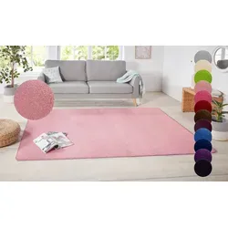 HANSE Home Teppich Shashi, rosa 80x150 cm - Teppich im modernen Unidesign, weich und pflegeleicht, ideal für Esszimmer und Kinderzimmer. Mit einer Höhe von 8,5 mm sorgt er für Komfort und Stil.