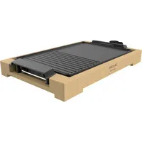 Cecotec elektrische Grill- und Kochplatte Tasty & Grill 2000 Bamboo - Elektrische Grillpfanne mit 2000 W, einstellbarem Thermostat und spülmaschinenfester Fläche für gesundes Kochen ohne Anhaften – ideal für Fleisch, Gemüse und mehr.