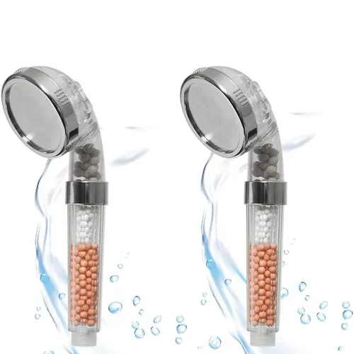 HAC24 Handbrause - Wassersparender Duschkopf mit 3 Strahlarten - Handbrausen mit innovativem Wassersparsystem, 344 Düsen für optimalen Druck und integrierten Mineralsteinen für weicheres Wasser, das Haut und Haar schont.