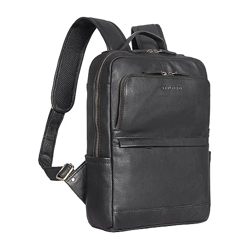 STILORD 'Albie' Laptop-Rucksack aus Leder 13,3 Zoll - Hochwertiger Unisex Business-Rucksack aus echtem Leder, ideal für Büro, Schule und Uni. Maximale Organisation mit Anti-Diebstahl-Fach und viel Stauraum.
