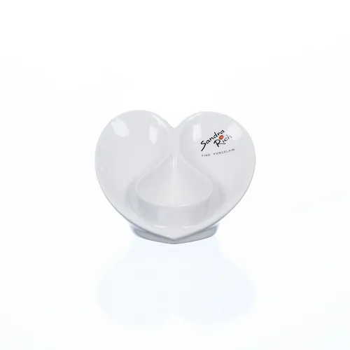 Porzelllan Teelichthalter ANGEL HERZ H. 7,5cm D. 10cm Sandra Rich