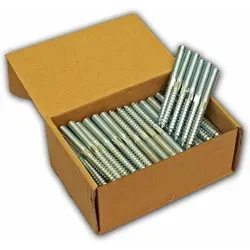 100x Stockschrauben M8 X 50 Mm Schraubstifte Holzschrauben Mit