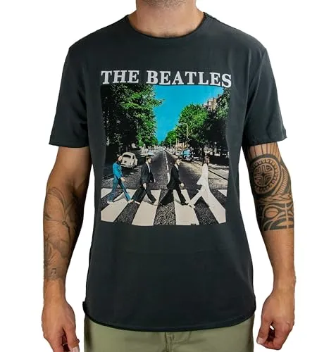 Amplified Herren The Beatles-Abbey Road T-Shirt, Grau (Charcoal Cc), L