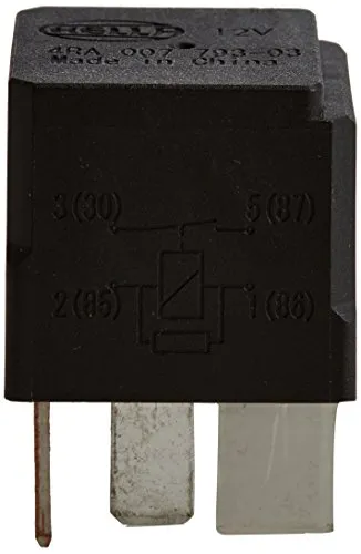 HELLA 4RA 007 793-037 Relais, Arbeitsstrom - 12V - 4-polig - Schaltbild: S2 - Stecker: B3 - Hochleistungs-Schließer - Farbe: schwarz - ohne Halter - Menge: 175