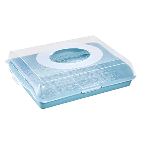 Kuchentransportbox in Hellblau/Transparent