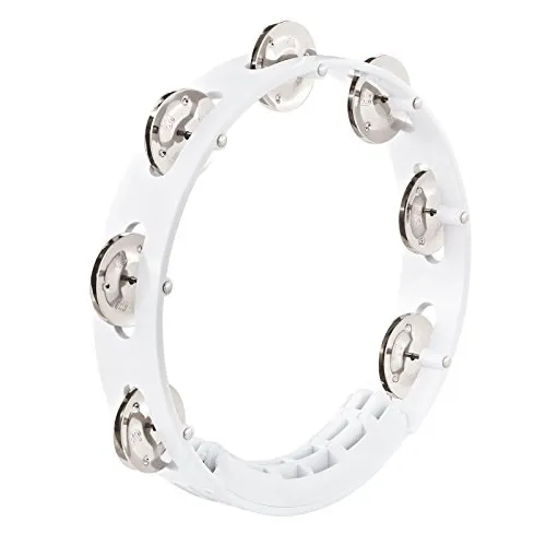 Meinl Percussion Headliner Tour Tambourine - 1-reihiges Tamburin - Durchmesser 8 Zoll - ABS Kunststoff / Stahl, Weiß / Silber (HTT8WH)