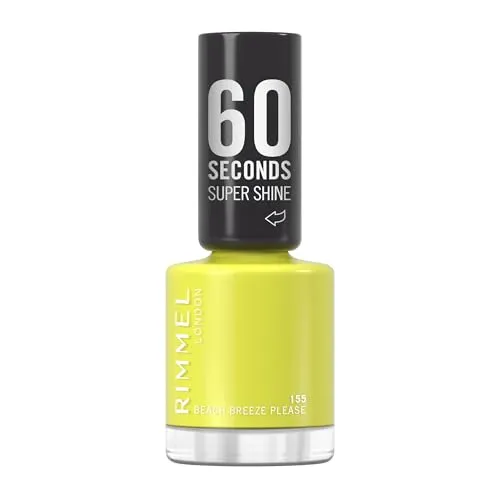 Rimmel London Super Shine 60 Seconds Nagellack, 155 Beach Breeze Please, 8 ml