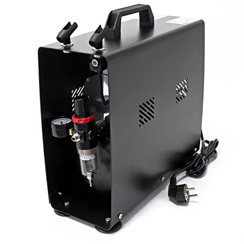 Airbrush Kompressor AS196A mit Lufttank - Kompressoren für präzise Arbeiten, bietet konstanten Druck bis 6 bar und ist geräuscharm – ideal für Studios und Wartung.