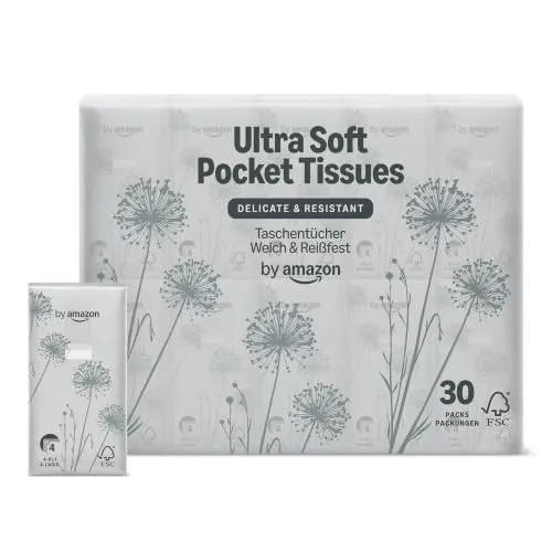 by Amazon Taschentücher 4-lagig, 300 Stück (30 Packungen mit 10) Zuvor Our Essentials, Gleiches Produkt