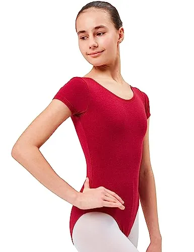 tanzmuster Ballettanzug Mädchen Kurzarm in rot von tanzmuster