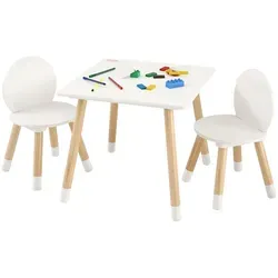 VEVOR Kindersitzgruppe - Kindertisch-Set mit 2 Stühlen - Lerncomputer: Stabile Kindermöbel aus Kiefernholz mit ästhetischem Design, ideal für Kinder von 2-8 Jahren. Leicht zu reinigen und einfach zu montieren.