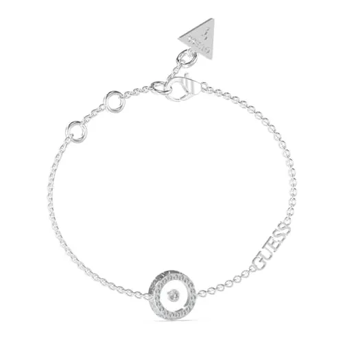 GUESS Bond Armband Damen Silber S - Elegantes Armband aus 90% Edelstahl und 10% Kristallen, ideal für stilbewusste Frauen. Perfekte Länge von 18.4 cm für einen komfortablen Sitz.