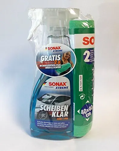 SONAX XTREME 500ml Scheiben Klar + 2x Microfasertuch für Innen und Außen 762841