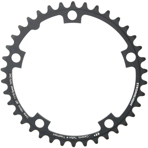 STRONGLIGHT Kettenblatt CT2 38Z - 130mm Lochkreis, schwarz - Kettenblatt für Fahrräder, 38 Zähne und 130mm Lochkreis, bietet hohe Stabilität und Langlebigkeit für anspruchsvolle Fahrer.