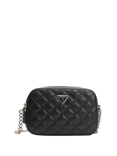 Guess Umhängetasche Giully II Camera Bag (HWQG) schwarz - Handtaschen mit 2 Hauptfächern, edlem Metall-Reißverschluss und stylischem Ketten-Schulterriemen für hohen Tragekomfort.