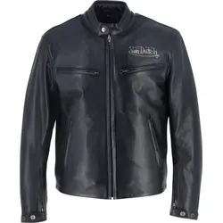 Von Dutch X Helstons Basic Motorrad Lederjacke 3XL für Männer - Motorradjacke aus robustem Rindsleder, mit fest integriertem Innenfutter und herausnehmbarem ärmellosem Gilet für zusätzlichen Stauraum.