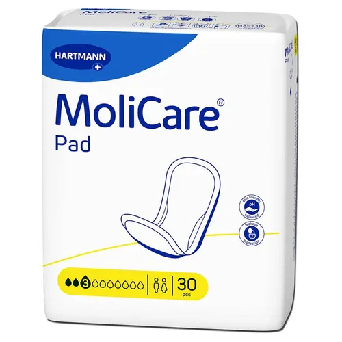 MoliCare Pad 3 Tropfen – 180 Stück - Arzneimittel für diskrete Inkontinenzeinlagen, hohe Saugkraft und Geruchskontrolle für Männer und Frauen, ideal für aktiven Alltag.