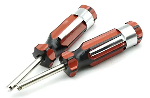 Felgenfactory 2X Ventilausdreher Rot Schwarz 9,5cm Ventil Einsatz Kern Werkzeug Ausdreher Autoreifen Reparatur