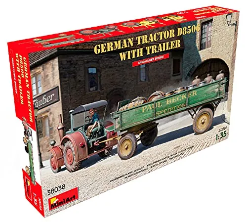 Miniart 1/35 German Tractor D8506 mit Trailer - Militärmodell im Maßstab 1:35, detailgetreue Nachbildung für Sammler und Modellbauer.