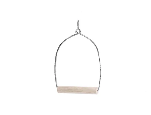 Nobby 31513 Bogenschaukel - 10,5 x 20 cm Käfigzubehör aus Holz, ideal für die externe Verwendung und sorgt für Spaß und Bewegung bei Vögeln