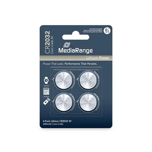 MediaRange Lithium Knopfzellen, CR2032|3V, 4er Pack