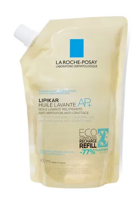 La Roche-Posay Lipikar AP+ Waschöl 400ml - Dusch- und Badeöl für sehr trockene, zu Neurodermitis neigende Haut, mildert Juckreiz, spendet Feuchtigkeit und stärkt die Hautbarriere. Ideal für die ganze Familie.