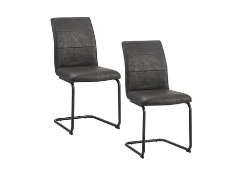 HTI-Living Schwingstuhl Antikanthrazit 2er Set Enie - Bürostühle mit modernem Design, Wildleder-Optik und hohem Sitzkomfort. Ideal für stilvolle Essbereiche, belastbar bis 120 kg.