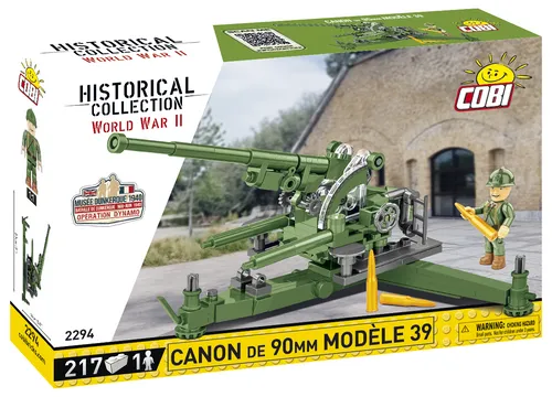 COBI 2294 Historical Collection WWII Canon de 90mm - Bausteine Set, hochwertig gefertigt in der EU für geschichtsbegeisterte Sammler