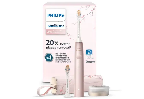 Philips Sonicare DiamondClean Prestige 9000 HX9992 - Elektrische Zahnbürste mit 5 Putzprogrammen und integriertem Drucksensor für optimale Zahnpflege. Inklusive USB-Ladeetui und 2 hochwertigen Aufsteckbürsten.