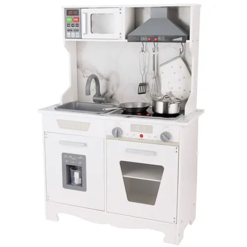 4iQ Spielküche Küche aus Holz für Kinder MiniKitchenPlay 65x30x90 cm mit Zubehör