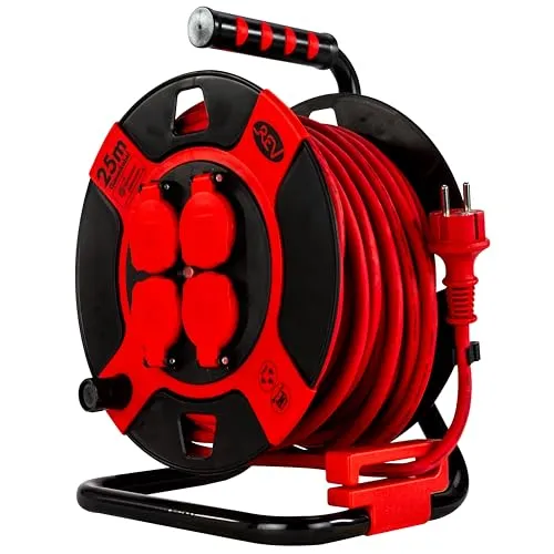 REV Kabeltrommel H07RN, 4-fach, 25 m in rot von REV