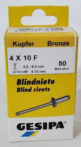 Blindniete Minipack Kupfer 4x10mm