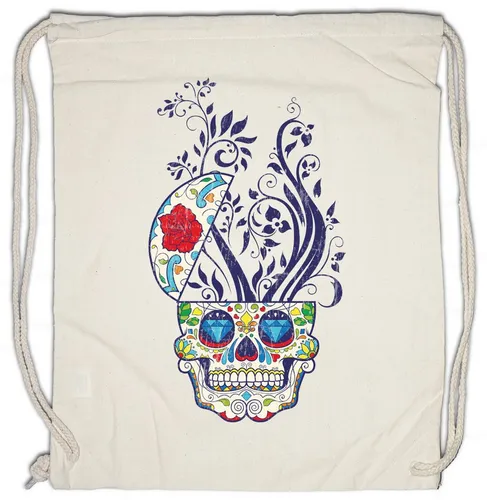 Urban Backwoods Turnbeutel Floral Sugar Skull Turnbeutel Schädel Mexiko Gang Latino Mexico Tattoo (1-tlg), Art Latin Latinos Mexikaner