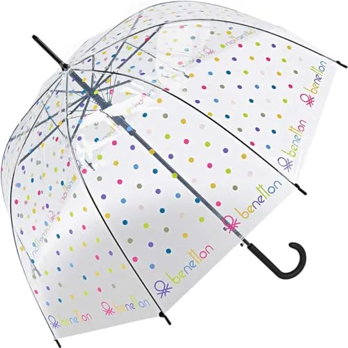 Benetton Glockenschirm transparent Automatik - Signature Dot